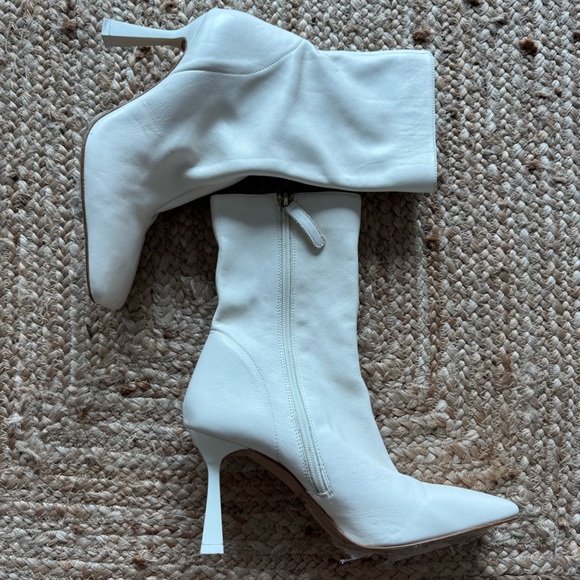 Zara White Leather Ankle Boots – Ref. 2113/010/002 – Size 40 (US 9) 🤍 - Picture 1 of 12